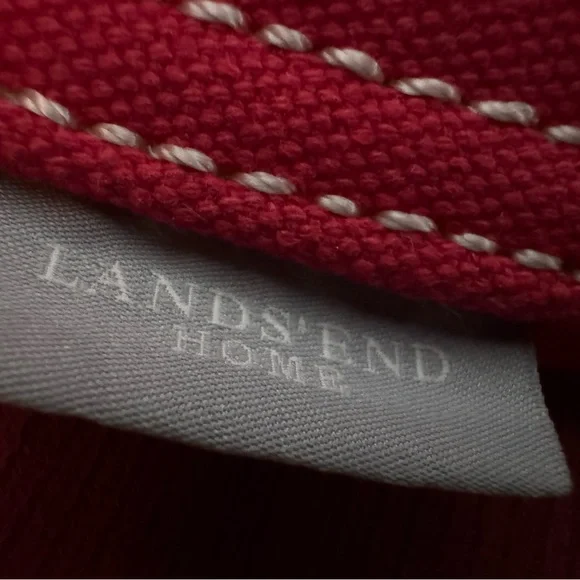 Lands' End Red and Cream Wine Tote - Picture 4 of 6